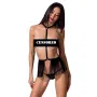 Комплект білизни Passion INDRA SET WITH OPEN BRA Exclusive XXL/XXXL Чорний (PS26203)