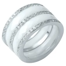 Срібна каблучка SilverBreeze з керамікою 1214299 16.5 розмір