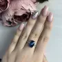 Серебряное кольцо SilverBreeze с натуральным топазом Лондон Блю (1245934) 17 размер