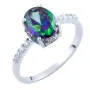 Серебряное кольцо SilverBreeze с натуральным мистик топазом 1734339 17.5 размер