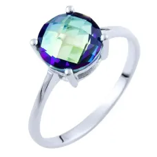 Срібна каблучка SilverBreeze з натуральним містик топазом 2.12ct (1734346) 17.5 розмір