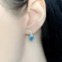Серебряные серьги SilverBreeze с натуральным топазом Лондон Блю (1958209)