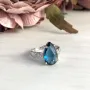 Серебряное кольцо SilverBreeze с натуральным топазом Лондон Блю 1966211 18.5 размер
