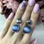 Серебряные серьги SilverBreeze с кошачим глазом (2003014)