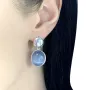 Серебряные серьги SilverBreeze с кошачим глазом (2003014)