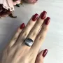 Серебряное кольцо SilverBreeze с кошачим глазом (2022879) 17.5