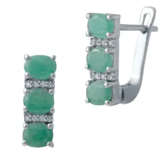 Срібна каблучка SilverBreeze з натуральним смарагдом 2.044ct (2027485)