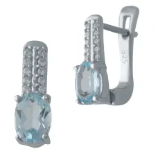Серебряные серьги SilverBreeze с натуральным топазом (2028284)