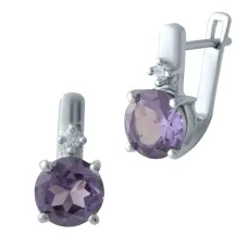 Серебряные серьги SilverBreeze с александритом 4.783ct (2029335)