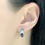 Серебряные серьги SilverBreeze с натуральным гранатом (2030751)