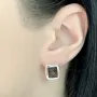 Серебряные серьги SilverBreeze с натуральным раухтопазом (димчатим кварцем) (2033226)