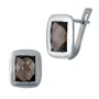 Серебряные серьги SilverBreeze с натуральным раухтопазом (димчатим кварцем) (2033226)