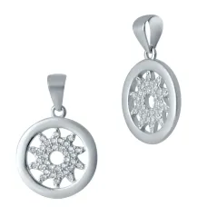 Серебряная подвеска SilverBreeze с фианитами (2037125)