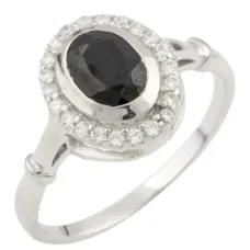 Срібна каблучка SilverBreeze з натуральним сапфіром 1.29ct (0468518) 17 розмір