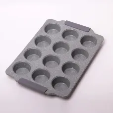 Форма-планшет для выпечки кексов Kamille Marble 38 х 26 см 12 ячеек Серый Форма-планшет для выпечки кексов Kamille Marble 38 х 26 см 12 ячеек Серый