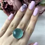Серебряное кольцо SilverBreeze с кошачим глазом (2003038) 17 размер