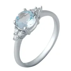 Срібна каблучка SilverBreeze з натуральним топазом 1.693ct (2018612) 17.5 розмір