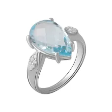 Срібна каблучка SilverBreeze з натуральним топазом 4.905ct (2042662) 17.5 розмір