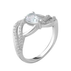 Срібна каблучка SilverBreeze з натуральним топазом 0.8ct (2049203) 18 розмір