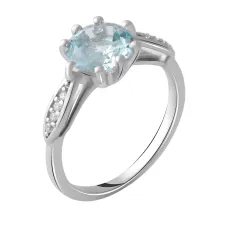 Срібна каблучка SilverBreeze з натуральним топазом 2.37ct (2049241) 17 розмір