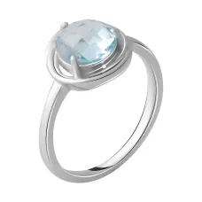 Срібна каблучка SilverBreeze з натуральним топазом 2.11ct (2049340) 17.5 розмір