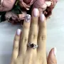 Срібна каблучка SilverBreeze з натуральним гранатом 0.83ct (2051671) 18 розмір