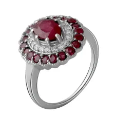 Срібна каблучка SilverBreeze з натуральним рубіном 3.455ct (2058021) 17.5 розмір