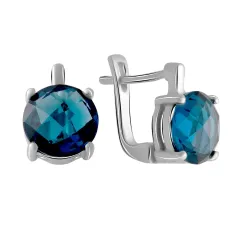 Срібна каблучка SilverBreeze з натуральним топазом Лондон Блю 4.06ct (2058748)