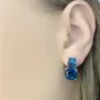 Серебряные серьги SilverBreeze с натуральным топазом Лондон Блю 3.675ct (2062479)