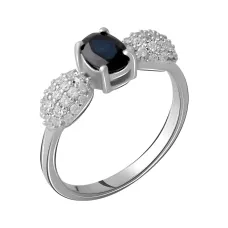 Срібна каблучка SilverBreeze з натуральним сапфіром 1.615ct (2063148) 18 розмір
