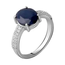Срібна каблучка SilverBreeze з натуральним сапфіром 3.552ct (2063261) 17.5 розмір