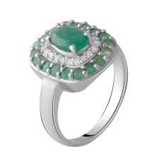 Срібна каблучка SilverBreeze з натуральним смарагдом 1.648ct (0466422) 17 розмір