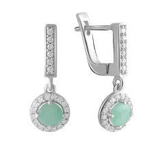 Серебряные серьги SilverBreeze с натуральным изумрудом 0.83ct (0930633)