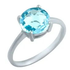 Срібна каблучка SilverBreeze з натуральним топазом 2.82ct (1077948) 17 розмір