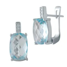 Серебряные серьги SilverBreeze с натуральным топазом 7.73ct (1078129)