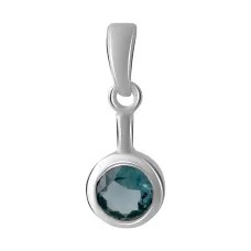 Срібна підвіска SilverBreeze з топазом Лондон Блю 0.613ct (1652787)