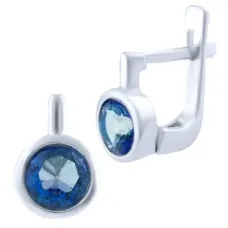 Срібні сережки з натуральним топазом 1.633ct (1825020)