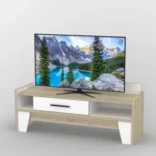 Тумба під телевізор Тиса Мебель ТВ-311 Дуб сонома Білий 60x44x140 см
