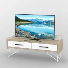 Тумба під телевізор Тиса Мебель ТВ-315 Дуб сонома Білий 60x44x140 см
