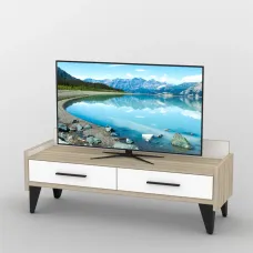 Тумба під телевізор Тиса Мебель ТВ-316 Дуб сонома Білий 60x44x140 см