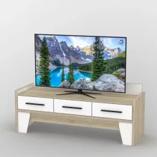 Тумба під телевізор Тиса Мебель ТВ-320 Дуб сонома Білий 60x44x140 см