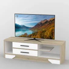 Тумба под телевизор Тиса Мебель ТВ-323 Дуб сонома Белый 50x44x150 см