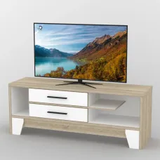 Тумба під телевізор Тиса Мебель ТВ-324 Дуб сонома Білий 60x44x150 см