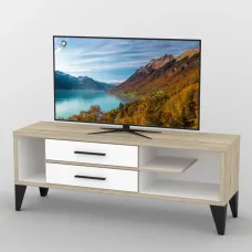 Тумба під телевізор Тиса Мебель ТВ-329 Дуб сонома Білий 60x44x150 см