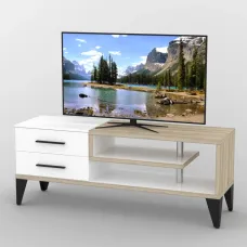Тумба під телевізор Тиса Мебель ТВ-336 Дуб сонома Білий 60x44x150 см