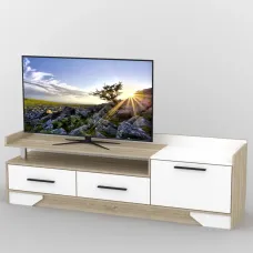 Тумба під телевізор Тиса Мебель ТВ-337 Дуб сонома Білий 57x44x180 см