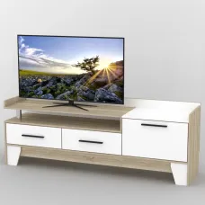 Тумба під телевізор Тиса Мебель ТВ-338 Дуб сонома Білий 67x44x180 см