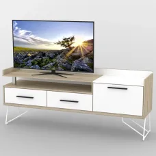 Тумба під телевізор Тиса Мебель ТВ-339 Дуб сонома Білий 73x44x180 см