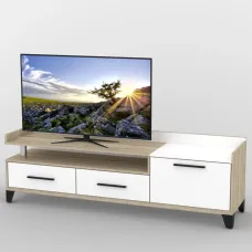 Тумба під телевізор Тиса Мебель ТВ-342 Дуб сонома Білий 58x44x180 см