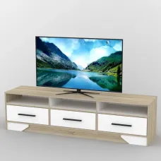 Тумба під телевізор Тиса Мебель ТВ-351 Дуб сонома Білий 48x44x180 см